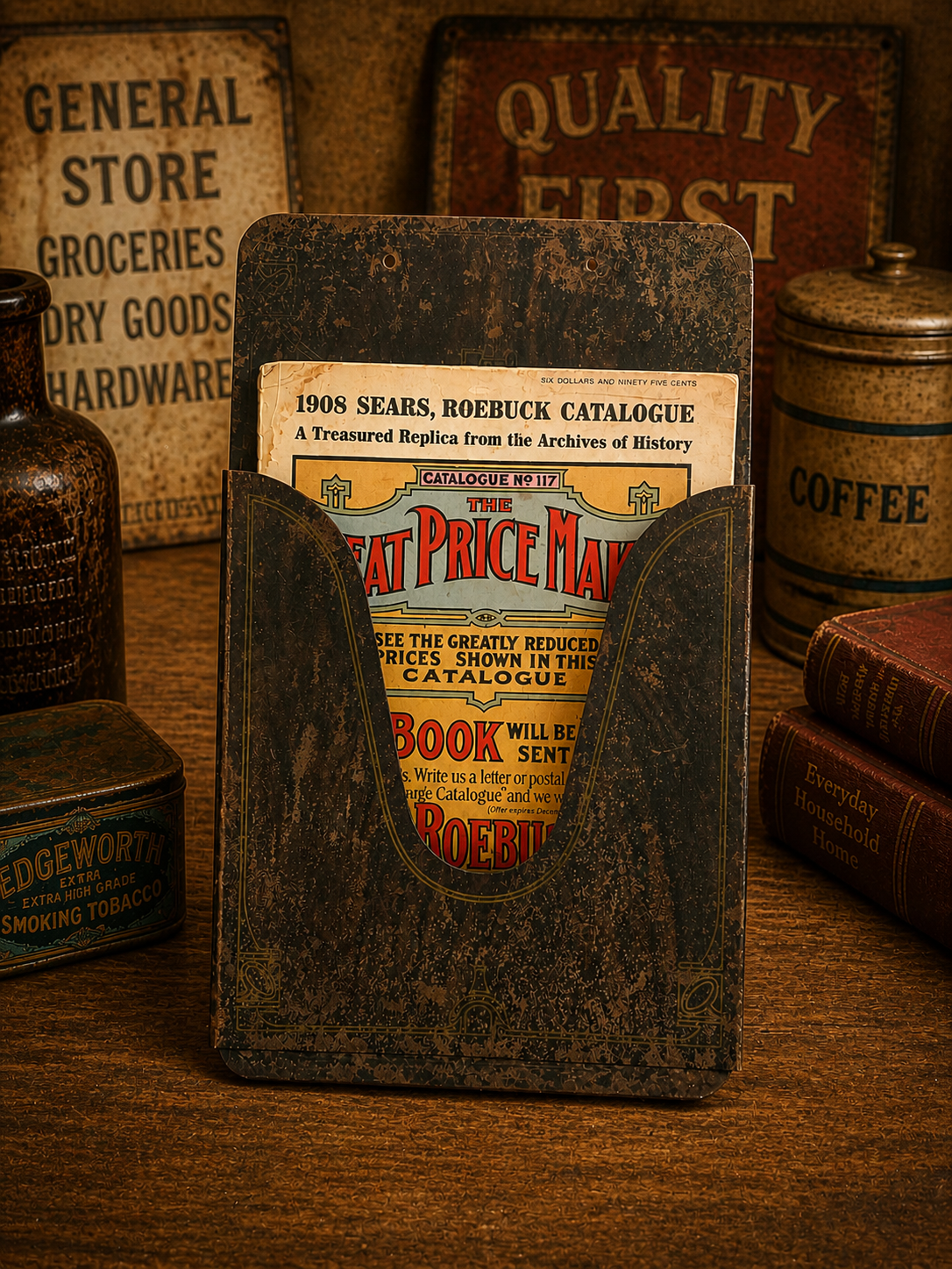 1908 Sears, Roebuck & Co. Catalog with Rustic Protective Case A Curated Piece of American  Retail History