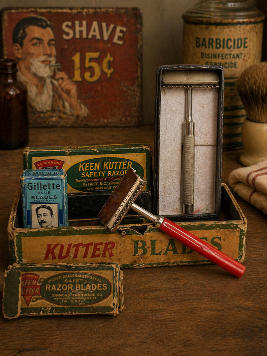 Vintage Men's Safety Razor Set-Double Edge Razors with Travel Case